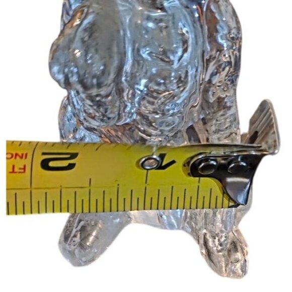 Vintage Dog Figurine 6" Clear Glass Handcrafted Canine Sculpture - Picture 9 of 9